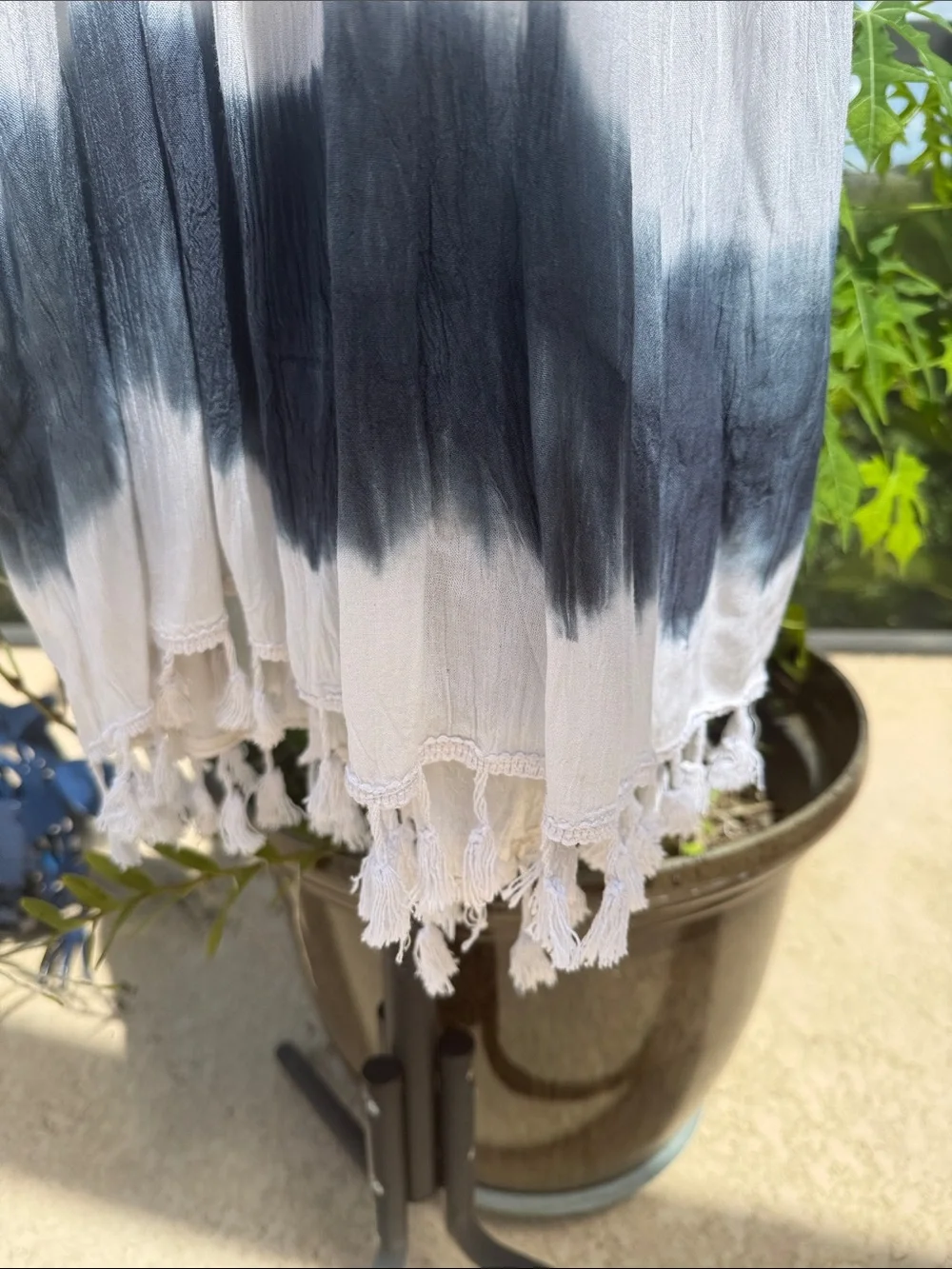 Black & White Tie-Dye Maxi Swim Coverup Dress